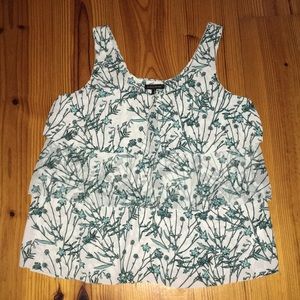 Silky Banana Republic layered ruffle tank